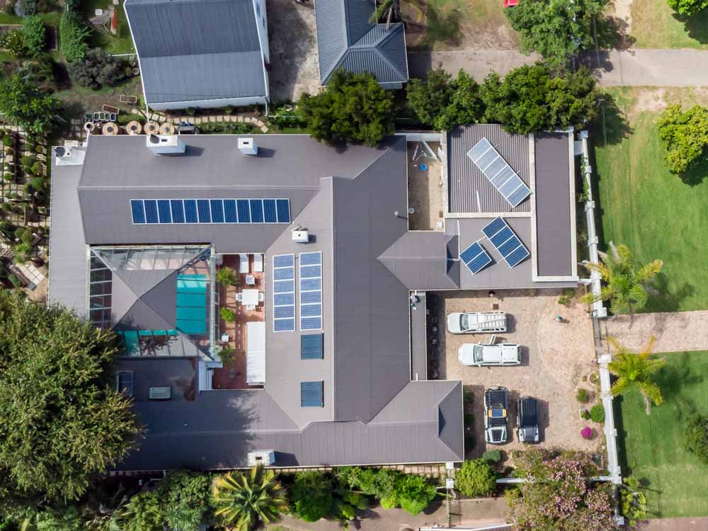 residential solar installation showing solar array on rooftop
