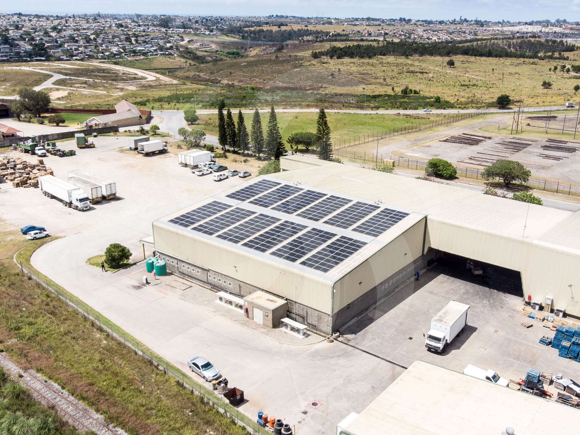 Commercial grid-tied solar power installation in George Thembalethu